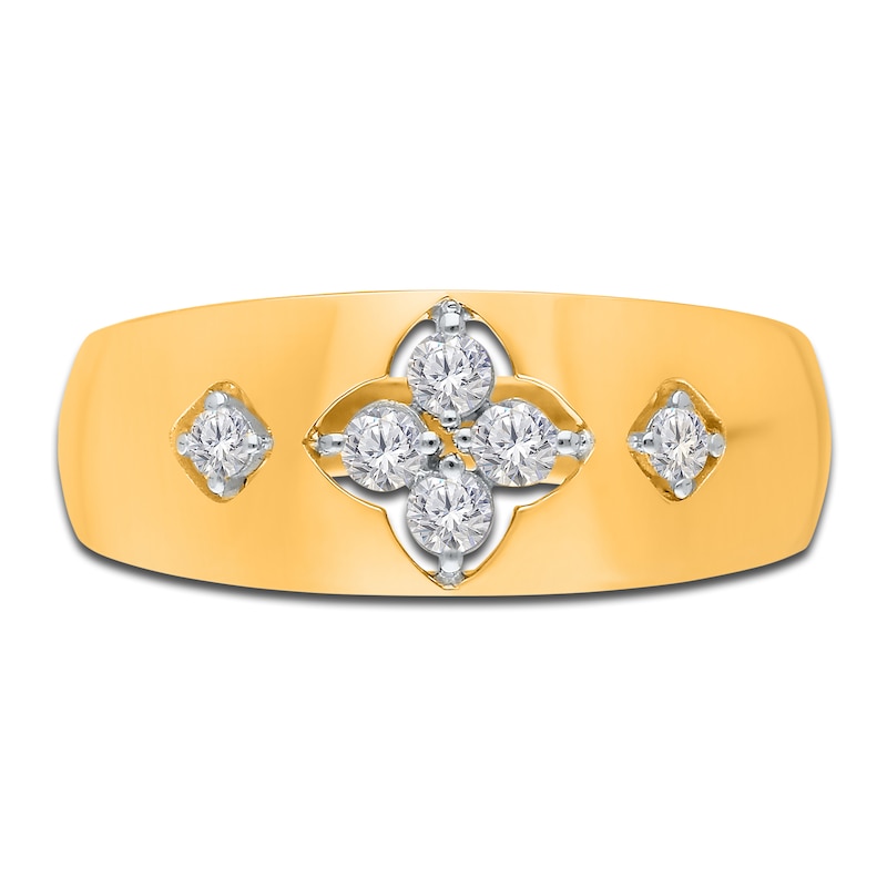 Main Image 3 of Kallati Diamond Clover Ring 1/4 ct tw Round 14K Yellow Gold