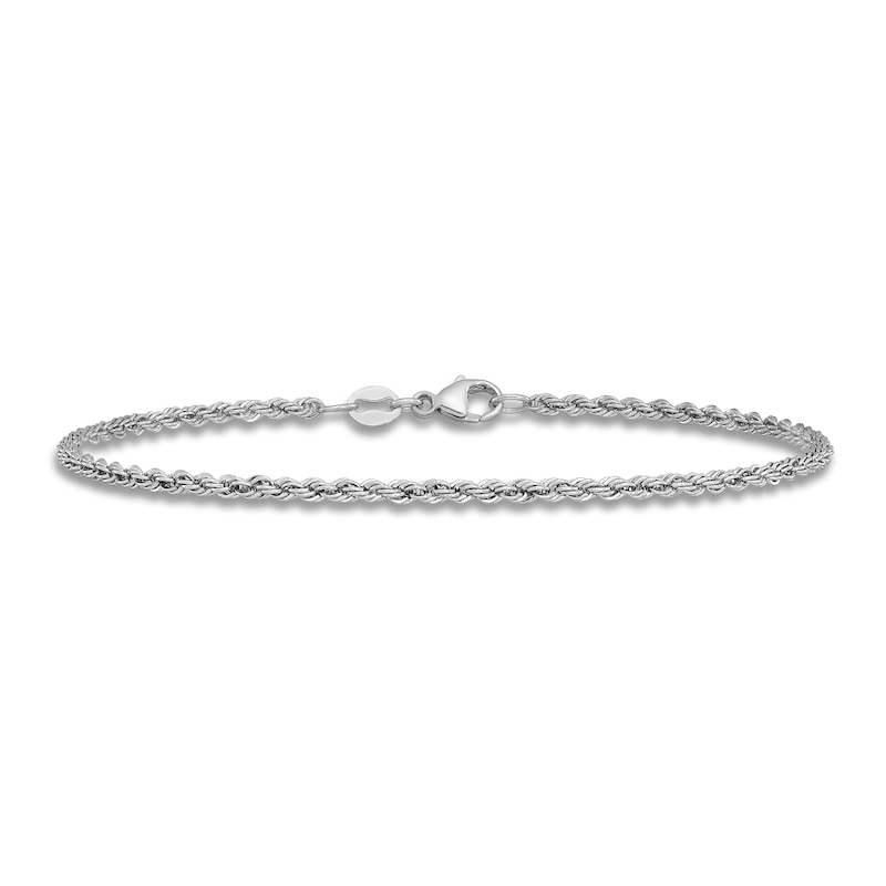 Main Image 1 of Solid Rope Chain Bracelet Platinum 7.5" 2.2mm
