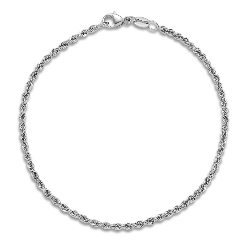 Main Image 2 of Solid Rope Chain Bracelet Platinum 7.5" 2.2mm