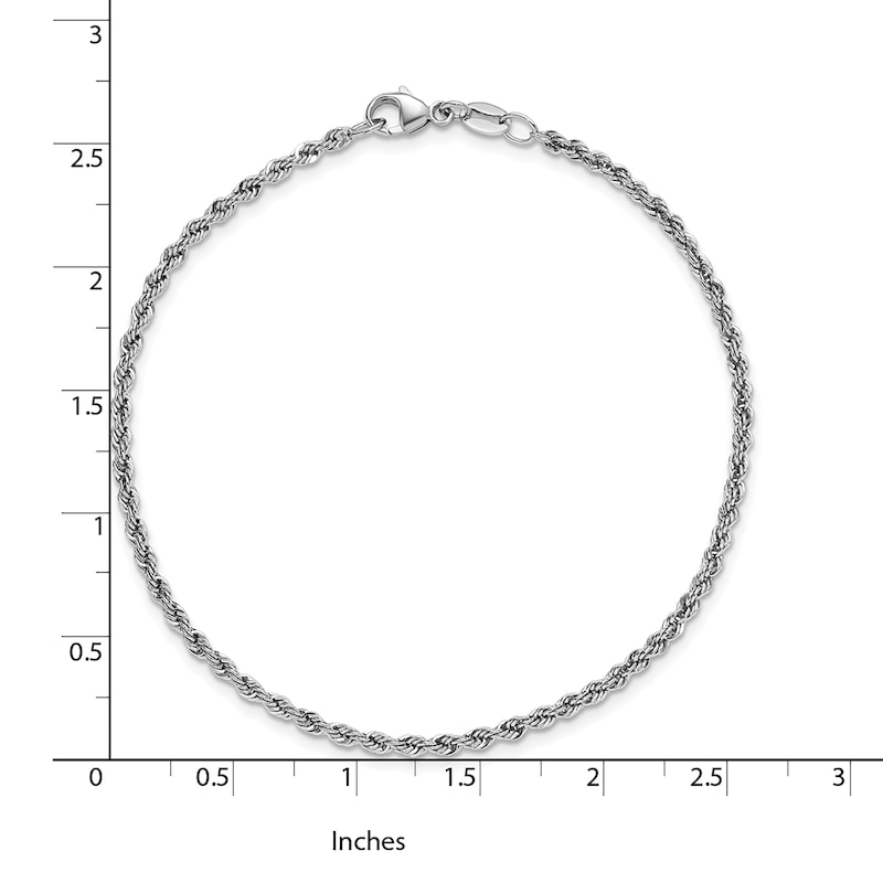 Main Image 5 of Solid Rope Chain Bracelet Platinum 7.5" 2.2mm