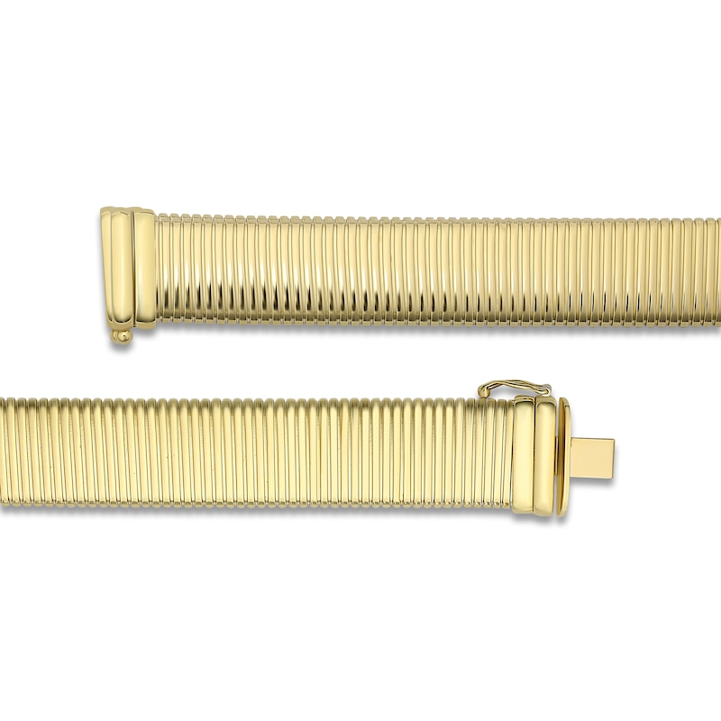 Main Image 3 of LUXE by Italia D'Oro Hollow Tubogas Bracelet 18K Yellow Gold 7.5 15.0mm