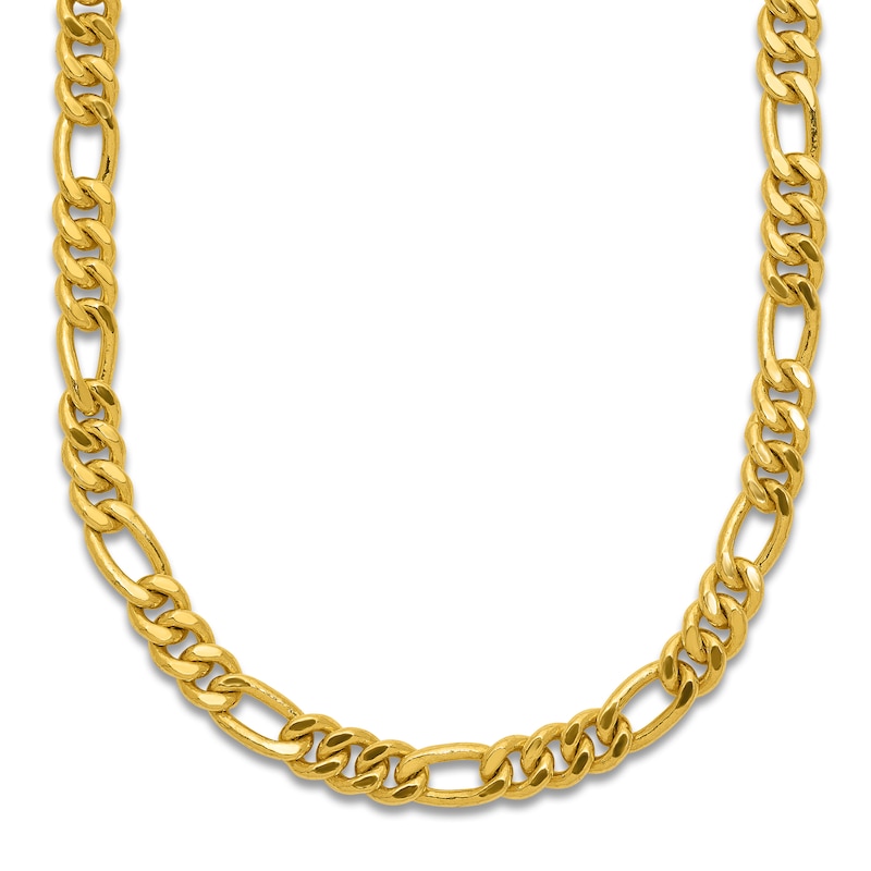 Main Image 1 of High-Polish Figaro Chain Necklace 24K Yellow Gold 20" 4.8mm