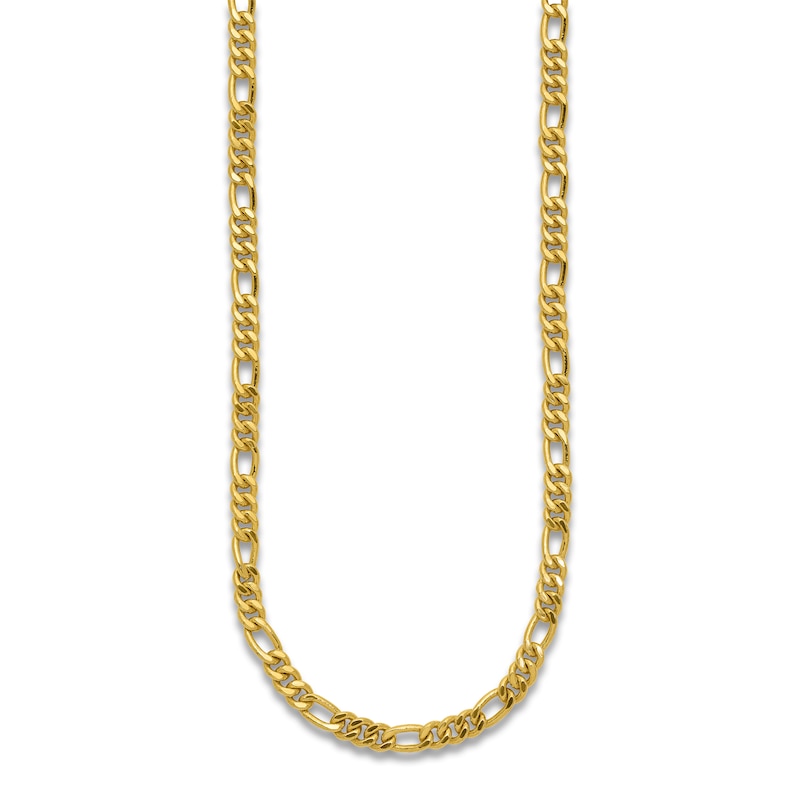 Main Image 2 of High-Polish Figaro Chain Necklace 24K Yellow Gold 20" 4.8mm