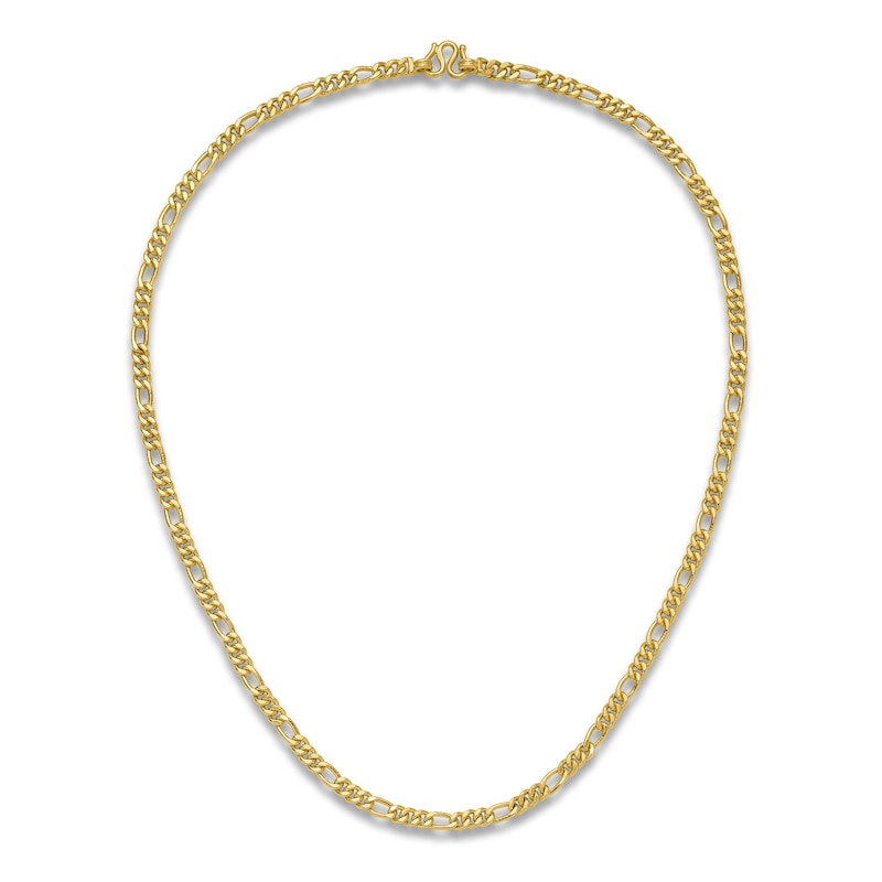 Main Image 4 of High-Polish Figaro Chain Necklace 24K Yellow Gold 20" 4.8mm