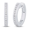 Thumbnail Image 2 of Diamond Hoop Earrings 1/4 ct tw Round 14K White Gold