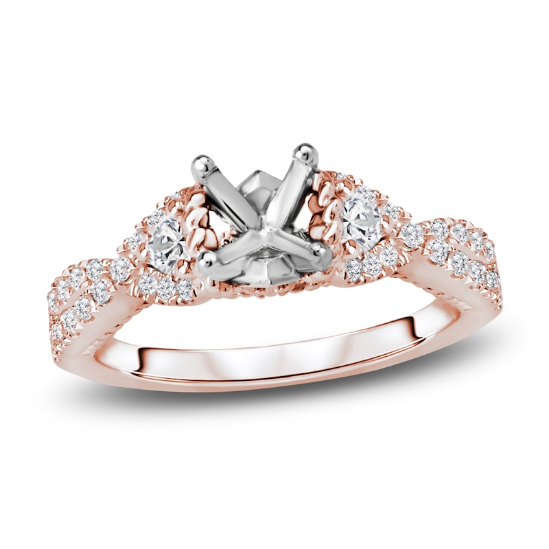 Main Image 1 of Diamond Engagement Ring Setting 1/2 ct tw Round 14K Rose Gold