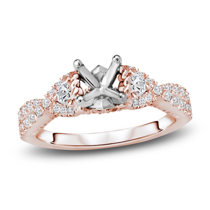 Diamond Engagement Ring Setting 1/2 ct tw Round 14K Rose Gold