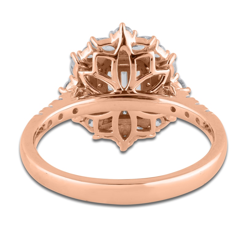 Main Image 3 of Baguette, Round & Marquise-Cut Diamond Ring 1 ct tw 14K Rose Gold