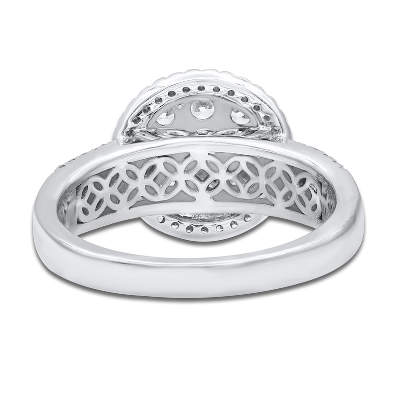 Main Image 3 of Diamond Halo Engagement Ring 1 ct tw 14K White Gold