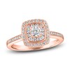 Thumbnail Image 1 of Diamond Halo Engagement Ring 1/2 ct tw 14K Rose Gold