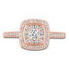 Thumbnail Image 3 of Diamond Halo Engagement Ring 1/2 ct tw 14K Rose Gold