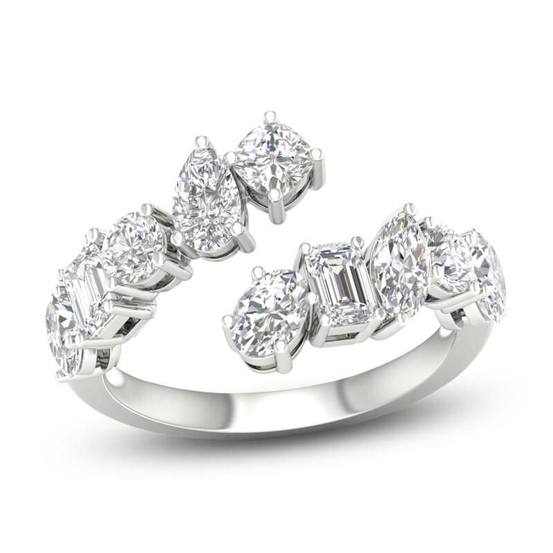 Main Image 1 of Cushion, Oval, Round, Pear, Marquise & Emerald-Cut Lab-Grown Diamond Wrap Ring 2 ct tw 14K White Gold