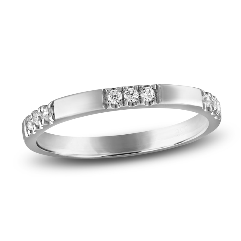 Main Image 1 of Diamond Wedding Band 1/8 ct tw 14K White Gold 2.3mm