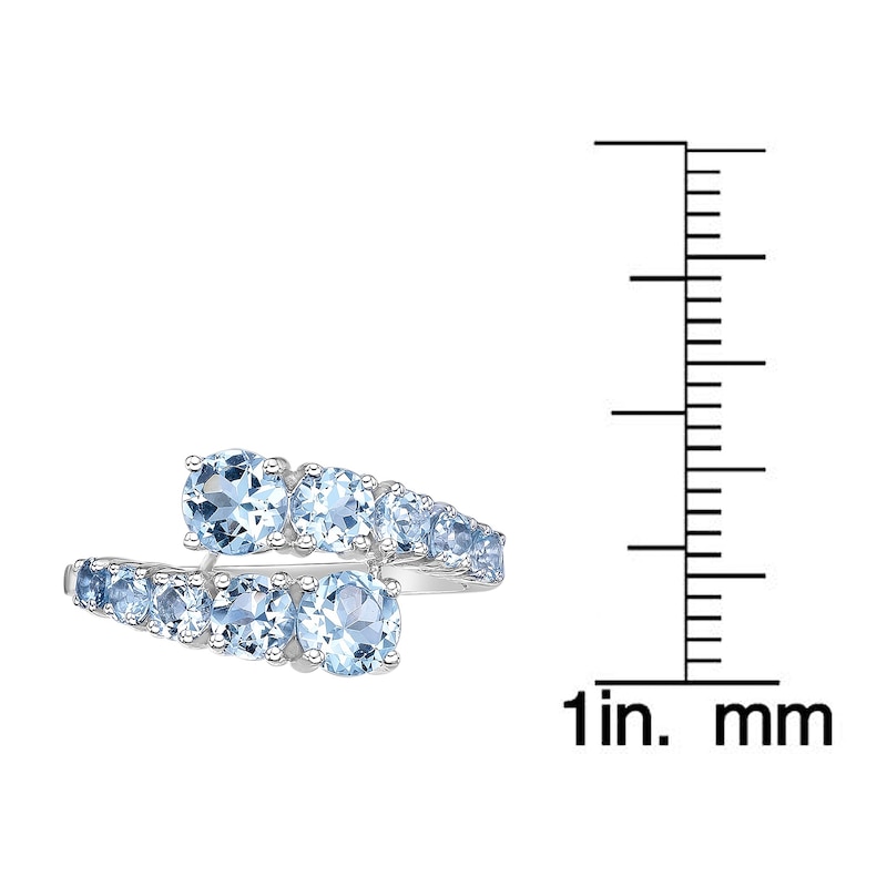 Main Image 5 of Round-cut Natural Aquamarine Ring 14K White Gold