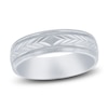 Thumbnail Image 1 of Leaf Milgrain Wedding Band 14K White Gold 6mm