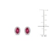 Thumbnail Image 3 of Oval-Cut Natural Ruby & Diamond Earrings 1/6 ct tw 14K White Gold