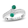 Thumbnail Image 1 of LALI Jewels Natural Emerald & Diamond Ring 1/2 ct tw 14K White Gold