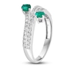 Thumbnail Image 1 of LALI Jewels Natural Emerald & Diamond Ring 1/2 ct tw 14K White Gold