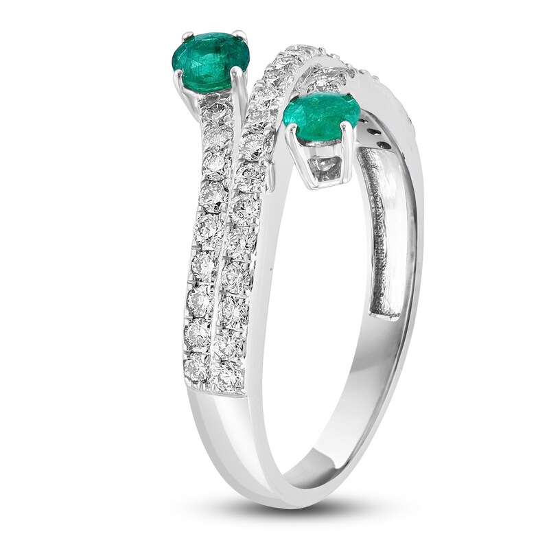 Main Image 2 of LALI Jewels Natural Emerald & Diamond Ring 1/2 ct tw 14K White Gold
