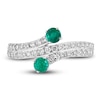 Thumbnail Image 3 of LALI Jewels Natural Emerald & Diamond Ring 1/2 ct tw 14K White Gold