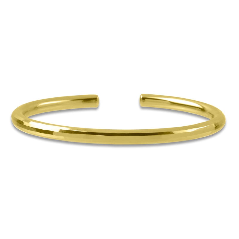 Main Image 1 of Italia D'Oro Diamond-Cut Cuff Bangle 14K Yellow Gold