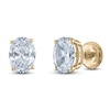 Thumbnail Image 1 of Oval-Cut Lab-Created Diamond Solitaire Stud Earrings 1-1/4 ct tw 14K Yellow Gold (F/SI2)