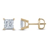 Thumbnail Image 1 of Princess-Cut Lab-Grown Diamond Solitaire Stud Earrings 1-1/2 ct tw 14K Yellow Gold (F/SI2)