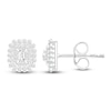 Thumbnail Image 0 of Emerald-Cut & Round Diamond Scalloped Halo Earrings 1/2 ct tw 10K White Gold