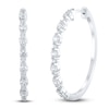 Thumbnail Image 2 of Diamond Hoop Earrings 1-1/2 ct tw 14K White Gold
