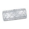 Thumbnail Image 1 of Men's Certified Diamond Checkered Wedding Band 1/2 ct tw 14K White Gold