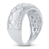 Thumbnail Image 2 of Men's Certified Diamond Checkered Wedding Band 1/2 ct tw 14K White Gold