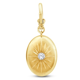 Charm'd by Lulu Frost Diamond Puffed Oval Charm 1/6 ct tw 10K Yellow Gold