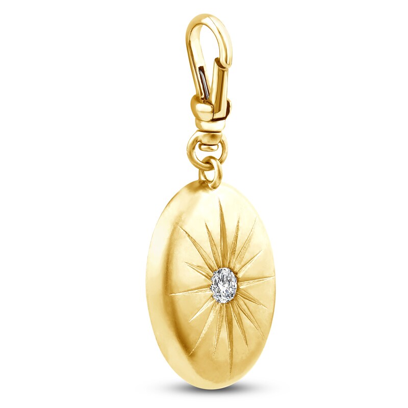 Main Image 2 of Charm'd by Lulu Frost Diamond Puffed Oval Charm 1/6 ct tw 10K Yellow Gold