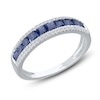 Thumbnail Image 2 of Kallati Square-Cut Natural Blue Sapphire & Diamond Ring 1/8 ct tw 14K White Gold