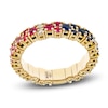 Thumbnail Image 1 of ZYDO Diamond & Natural Multi-Gemstone Stretch Ring 1/15 ct tw 18K Yellow Gold