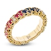 Thumbnail Image 2 of ZYDO Diamond & Natural Multi-Gemstone Stretch Ring 1/15 ct tw 18K Yellow Gold