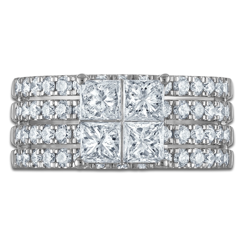 Main Image 3 of Brilliant Moments Princess-Cut Quad Diamond Engagement Ring 2-1/2 ct tw 14K White Gold