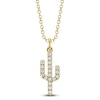 Thumbnail Image 1 of Shy Creation Diamond Cactus Necklace 1/10 ct tw 14K Yellow Gold 18" JR55001165