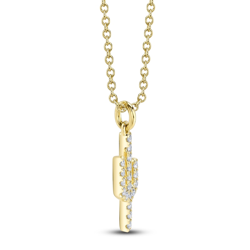Main Image 3 of Shy Creation Diamond Cactus Necklace 1/10 ct tw 14K Yellow Gold 18" JR55001165