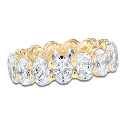 Certified Oval-Cut Diamond Eternity Band 6-3/4 - 8-1/6 ct tw 14K Yellow Gold