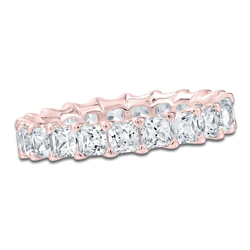 Main Image 1 of Certified Princess-Cut Diamond Eternity Band 3-3/8 - 4-1/3 ct tw 14K Rose Gold