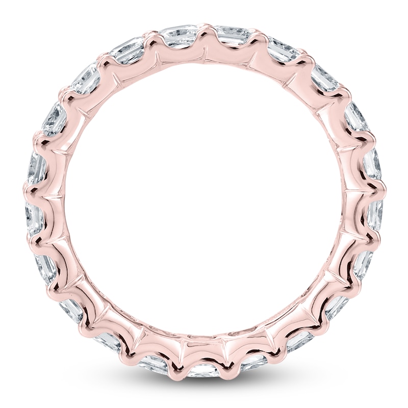 Main Image 2 of Certified Princess-Cut Diamond Eternity Band 3-3/8 - 4-1/3 ct tw 14K Rose Gold