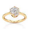 Thumbnail Image 1 of J'Lure Hexagon Brilliant-Cut Lab-Grown Diamond Half-Halo Engagement Ring 1 ct tw 18K Yellow Gold