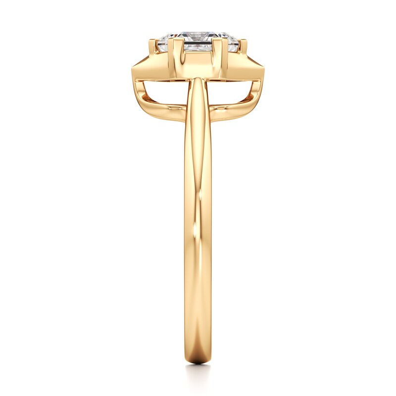 Main Image 3 of J'Lure Hexagon Brilliant-Cut Lab-Grown Diamond Half-Halo Engagement Ring 1 ct tw 18K Yellow Gold