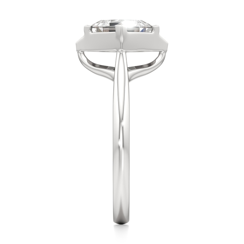 Main Image 3 of J'Lure Carre Step-Cut Lab-Grown Diamond Half-Halo Engagement Ring 1 ct tw 18K White Gold
