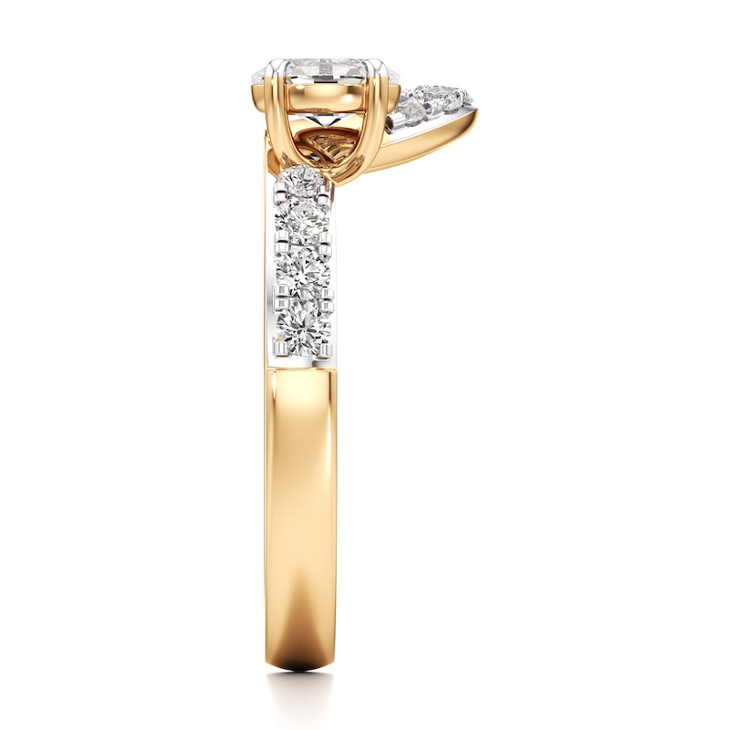 Main Image 3 of J'Lure Oval Step-Cut Lab-Grown Diamond Contour Wedding Band 3/4 ct tw 18K Yellow Gold