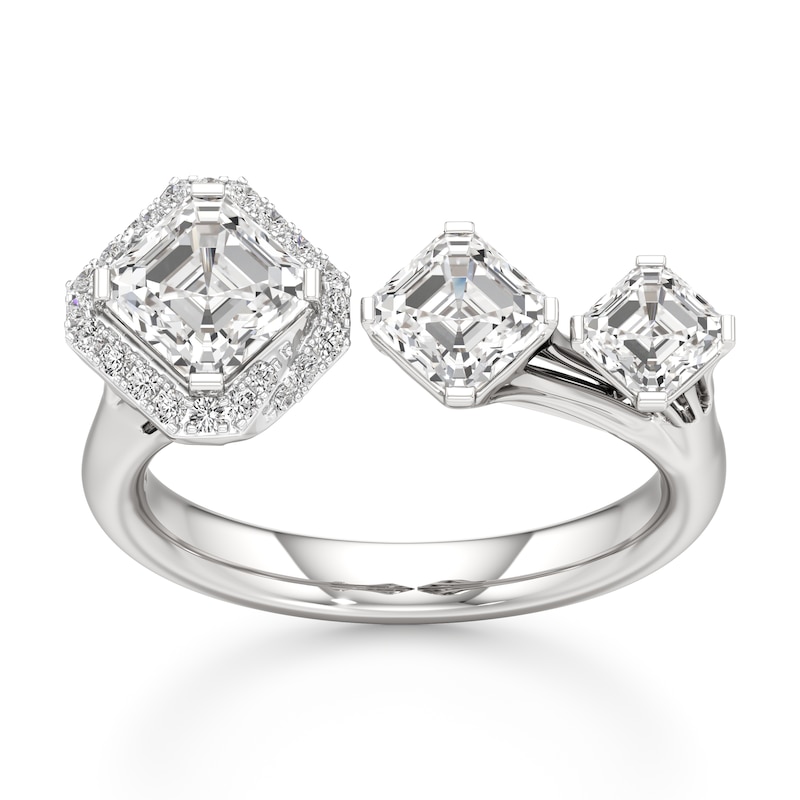 Main Image 1 of J'Lure Square-Emerald Step-Cut Lab-Grown Diamond Engagement Ring 2-1/6 ct tw 18K White Gold