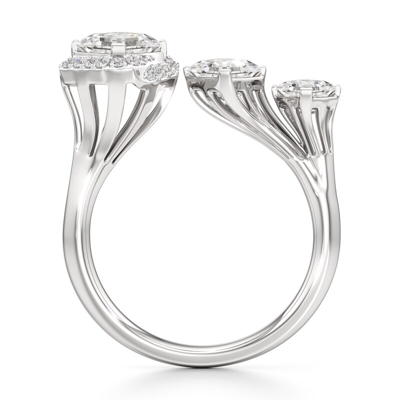 Main Image 2 of J'Lure Square-Emerald Step-Cut Lab-Grown Diamond Engagement Ring 2-1/6 ct tw 18K White Gold