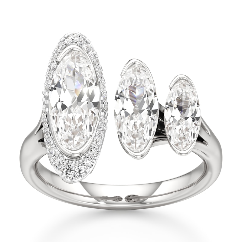 Main Image 1 of J'Lure Moval Old-Cut Lab-Grown Diamond Engagement Ring 2-1/4 ct tw 18K White Gold