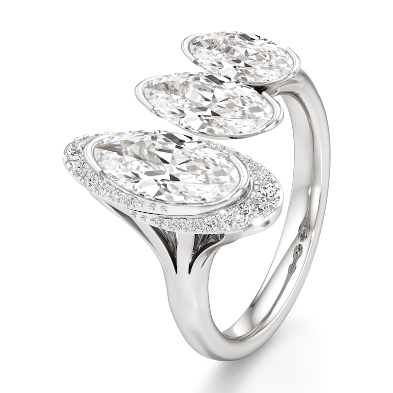 Main Image 4 of J'Lure Moval Old-Cut Lab-Grown Diamond Engagement Ring 2-1/4 ct tw 18K White Gold
